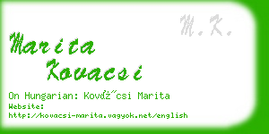 marita kovacsi business card
